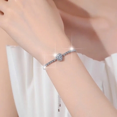 Vòng Tay ESME ESSL025 Kim Cương Đá Moissanite Bạc 925 Xi Kim 5 lớp