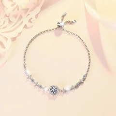 Vòng Tay ESME ESSL020 Kim Cương Đá Moissanite Bạc 925 Xi Kim 5 lớp