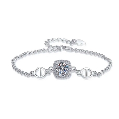 Vòng Tay ESME ESSL029 Kim Cương Đá Moissanite Bạc 925 Xi Kim 5 lớp