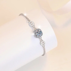 Vòng Tay ESME ESSL029 Kim Cương Đá Moissanite Bạc 925 Xi Kim 5 lớp