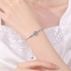 Vòng Tay ESME ESSL028 Kim Cương Đá Moissanite Bạc 925 Xi Kim 5 lớp