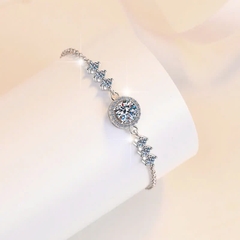 Vòng Tay ESME ESSL028 Kim Cương Đá Moissanite Bạc 925 Xi Kim 5 lớp