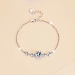 Vòng Tay ESME ESSL030 Kim Cương Đá Moissanite Bạc 925 Xi Kim 5 lớp