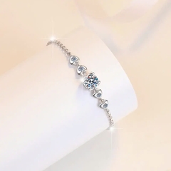 Vòng Tay ESME ESSL030 Kim Cương Đá Moissanite Bạc 925 Xi Kim 5 lớp
