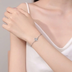 Vòng Tay ESME ESSL032 Kim Cương Đá Moissanite Bạc 925 Xi Kim 5 lớp