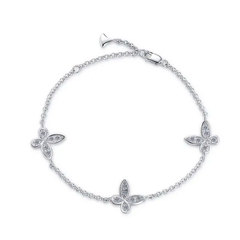 Vòng Tay ESME ESSL032 Kim Cương Đá Moissanite Bạc 925 Xi Kim 5 lớp