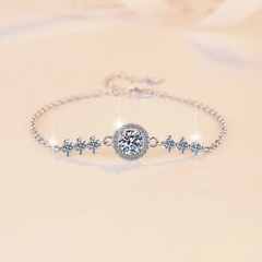 Vòng Tay ESME ESSL0028 Kim Cương Đá Moissanite Bạc 925 Xi Kim 5 lớp