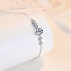 Vòng Tay ESME ESSL0033 Kim Cương Đá Moissanite Bạc 925 Xi Kim 5 lớp