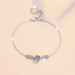 Vòng Tay ESME ESSL0033 Kim Cương Đá Moissanite Bạc 925 Xi Kim 5 lớp