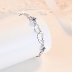 Vòng Tay ESME ESSL018A Kim Cương Đá Moissanite Bạc 925 Xi Kim 5 lớp