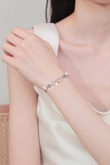 Vòng Tay ESME ESSL018A Kim Cương Đá Moissanite Bạc 925 Xi Kim 5 lớp