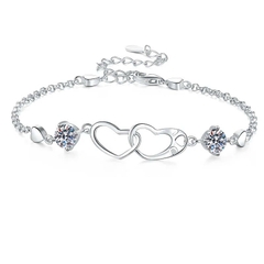 Vòng Tay ESME ESSL018A Kim Cương Đá Moissanite Bạc 925 Xi Kim 5 lớp
