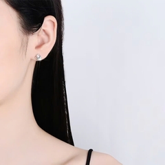 Bông Tai ESME ESES021 Kim Cương Đá Moissanite Bạc 925 Xi Kim 5 lớp
