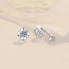 Bông Tai ESME ESES021 Kim Cương Đá Moissanite Bạc 925 Xi Kim 5 lớp