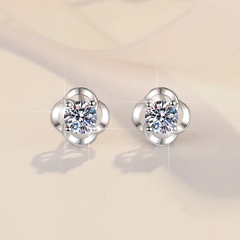 Bông Tai ESME ESES021 Kim Cương Đá Moissanite Bạc 925 Xi Kim 5 lớp