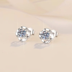 Bông Tai ESME ESES021 Kim Cương Đá Moissanite Bạc 925 Xi Kim 5 lớp
