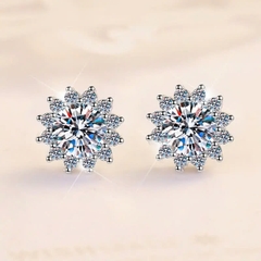 Bông Tai ESME ESES005 Kim Cương Đá Moissanite Bạc 925 Xi Kim 5 lớp