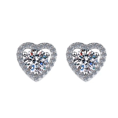 Bông Tai ESME ESES001 Kim Cương Đá Moissanite Bạc 925 Xi Kim 5 lớp