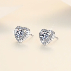 Bông Tai ESME ESES001 Kim Cương Đá Moissanite Bạc 925 Xi Kim 5 lớp