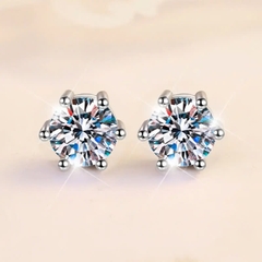 Bông Tai ESME ESES010 Kim Cương Đá Moissanite Bạc 925 Xi Kim 5 lớp
