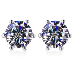 Bông Tai ESME ESES010 Kim Cương Đá Moissanite Bạc 925 Xi Kim 5 lớp