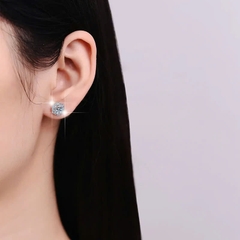 Bông Tai ESME ESES050 Kim Cương Đá Moissanite Bạc 925 Xi Kim 5 lớp