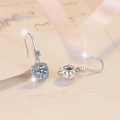 Bông Tai ESME ESES049 Kim Cương Đá Moissanite Bạc 925 Xi Kim 5 lớp