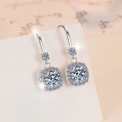 Bông Tai ESME ESES049 Kim Cương Đá Moissanite Bạc 925 Xi Kim 5 lớp