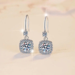 Bông Tai ESME ESES049 Kim Cương Đá Moissanite Bạc 925 Xi Kim 5 lớp