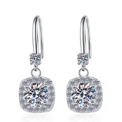 Bông Tai ESME ESES049 Kim Cương Đá Moissanite Bạc 925 Xi Kim 5 lớp