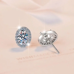Bông Tai ESME ESES046 Kim Cương Đá Moissanite Bạc 925 Xi Kim 5 lớp
