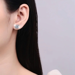 Bông Tai ESME ESES046 Kim Cương Đá Moissanite Bạc 925 Xi Kim 5 lớp