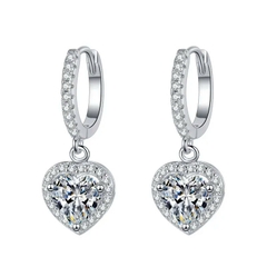 Bông Tai ESME ESES030 Kim Cương Đá Moissanite Bạc 925 Xi Kim 5 lớp