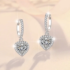 Bông Tai ESME ESES030 Kim Cương Đá Moissanite Bạc 925 Xi Kim 5 lớp