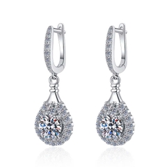 Bông Tai ESME ESES0047 Kim Cương Đá Moissanite Bạc 925 Xi Kim 5 lớp
