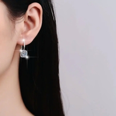 Bông Tai ESME ESES039 Kim Cương Đá Moissanite Bạc 925 Xi Kim 5 lớp