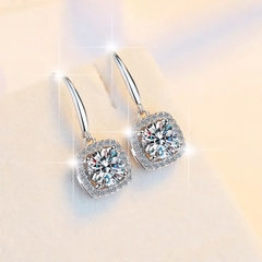 Bông Tai ESME ESES039 Kim Cương Đá Moissanite Bạc 925 Xi Kim 5 lớp