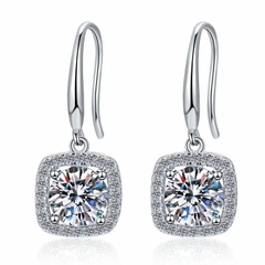 Bông Tai ESME ESES039 Kim Cương Đá Moissanite Bạc 925 Xi Kim 5 lớp