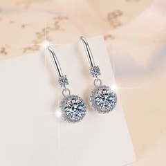 Bông Tai ESME ESES048 Kim Cương Đá Moissanite Bạc 925 Xi Kim 5 lớp
