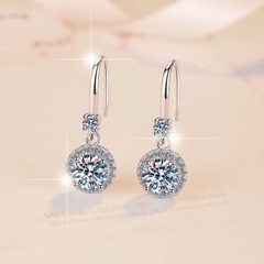 Bông Tai ESME ESES048 Kim Cương Đá Moissanite Bạc 925 Xi Kim 5 lớp
