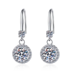 Bông Tai ESME ESES048 Kim Cương Đá Moissanite Bạc 925 Xi Kim 5 lớp