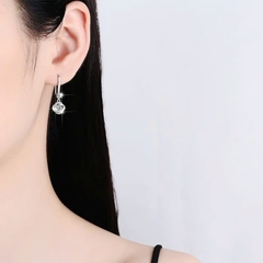 Bông Tai ESME ESES025 Kim Cương Đá Moissanite Bạc 925 Xi Kim 5 lớp