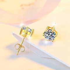 Bông Tai ESME ESES044 Kim Cương Đá Moissanite Bạc 925 Xi Kim 5 lớp