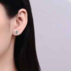 Bông Tai ESME ESES043 Kim Cương Đá Moissanite Bạc 925 Xi Kim 5 lớp