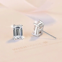 Bông Tai ESME ESES043 Kim Cương Đá Moissanite Bạc 925 Xi Kim 5 lớp