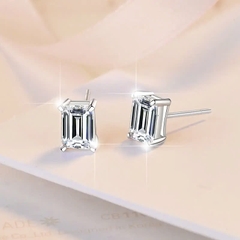 Bông Tai ESME ESES043 Kim Cương Đá Moissanite Bạc 925 Xi Kim 5 lớp