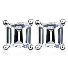 Bông Tai ESME ESES042 Kim Cương Đá Moissanite Bạc 925 Xi Kim 5 lớp