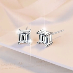Bông Tai ESME ESES042 Kim Cương Đá Moissanite Bạc 925 Xi Kim 5 lớp
