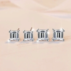 Bông Tai ESME ESES042 Kim Cương Đá Moissanite Bạc 925 Xi Kim 5 lớp
