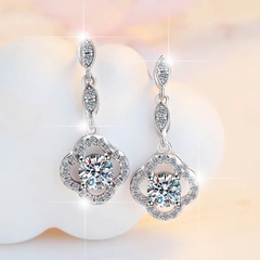 Bông Tai ESME ESES041 Kim Cương Đá Moissanite Bạc 925 Xi Kim 5 lớp